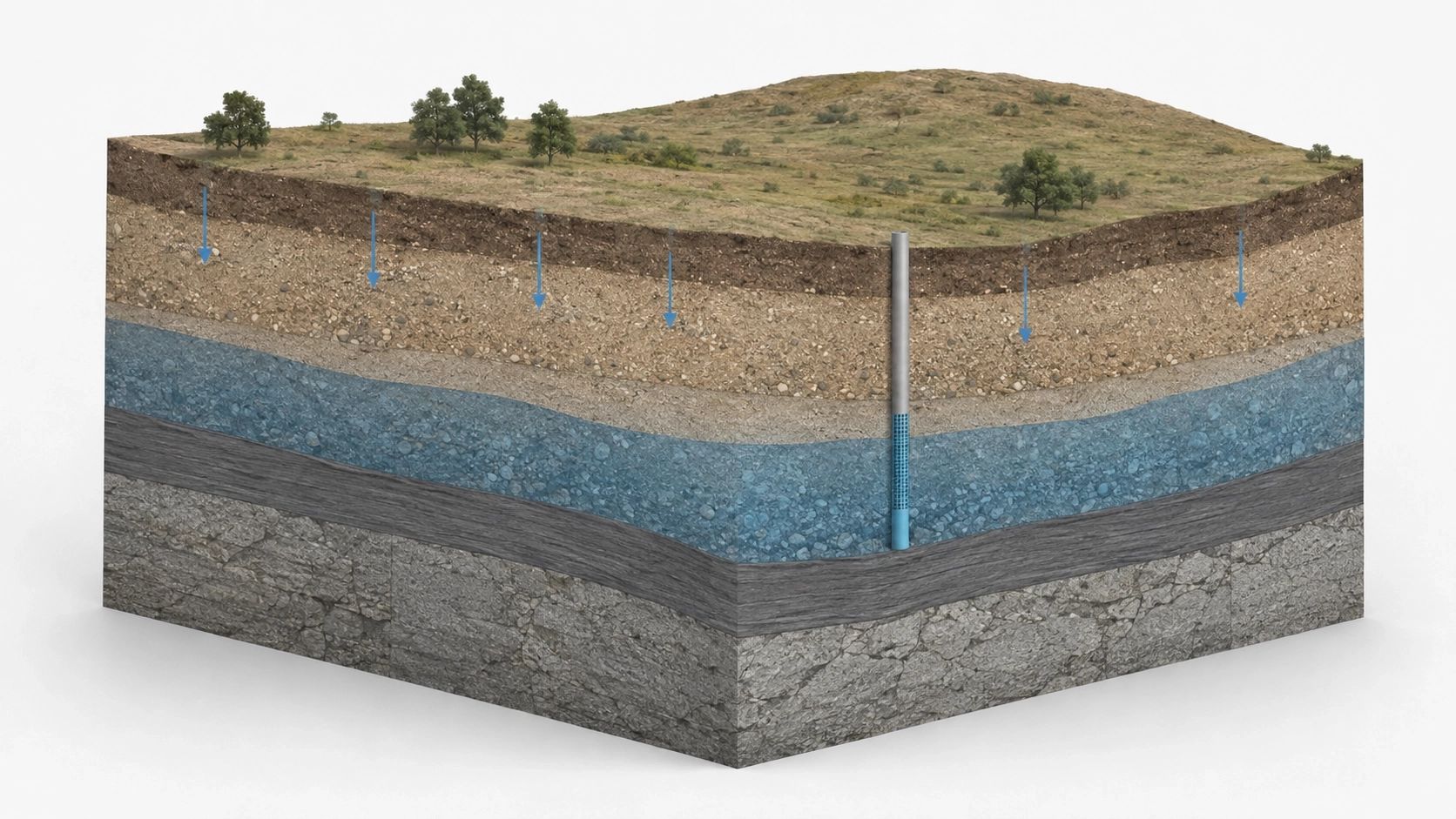 Étude hydrogéologique | Nappe phréatique | Forage | Rabattement de nappe