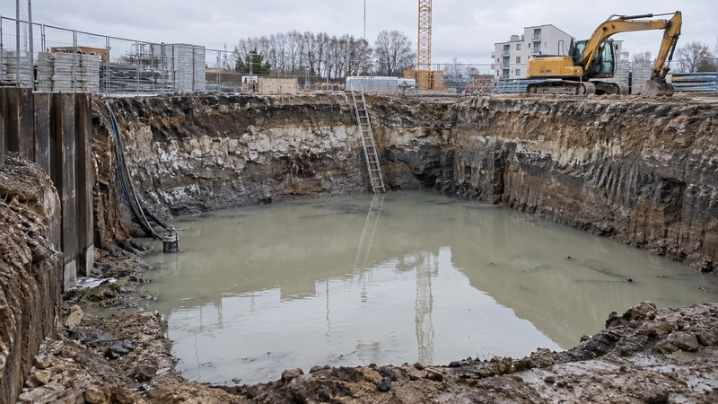 Terrassement profond avec présence d'eau souterraine